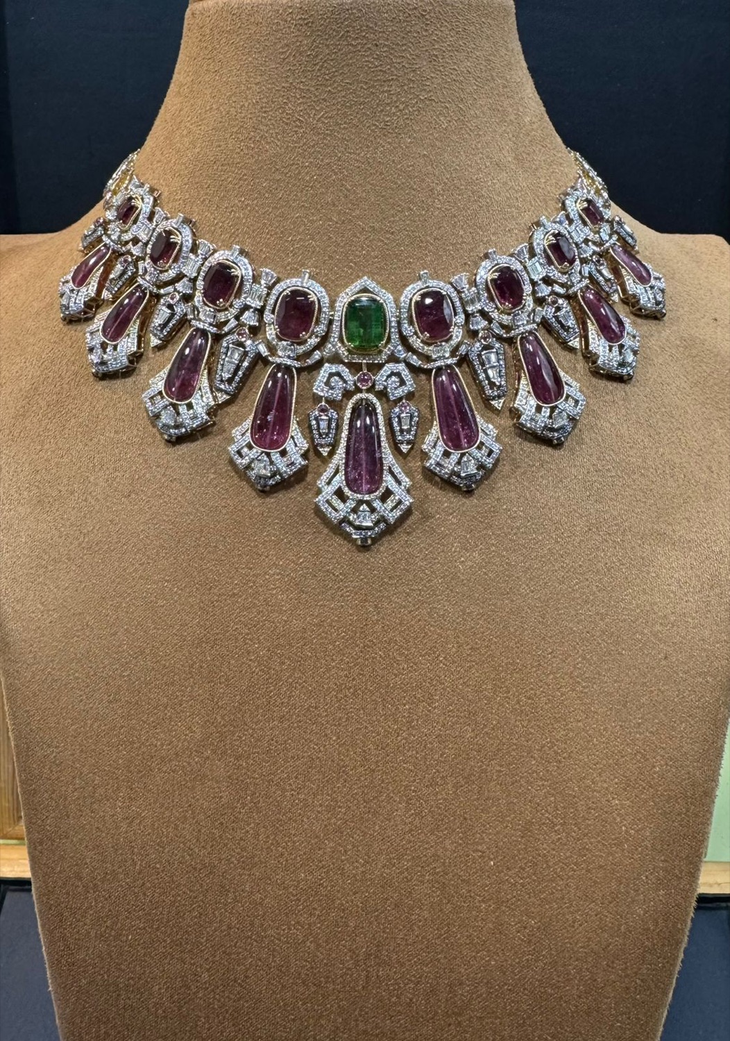 Ruby statement necklace